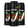 3x Lynx Africa Body Spray Deodorant 48H Mandarin & Sandalwood Scent 150ml