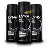 3x Lynx Black Body Spray Deodorant 48H Frozen Pear & Cedarwood Scent 150ml