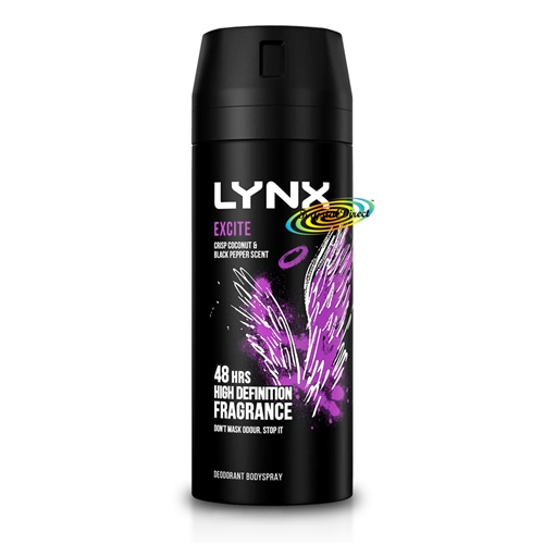 Lynx Excite Deodorant Body Spray 48H High Definition Fragrance 150ml