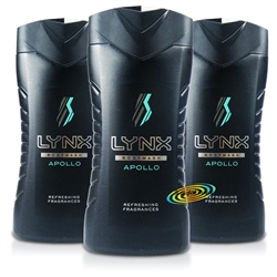 3x Lynx Apollo Refreshing Shower Gel 250ml Revitalising Men body Wash