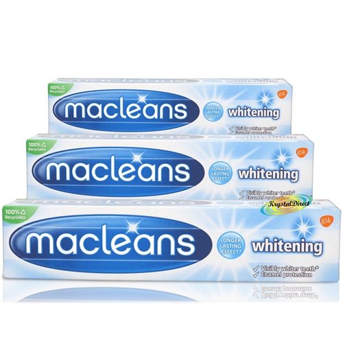 3x Macleans Whitening Fluoride Toothpaste 100ml