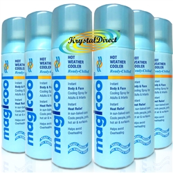 6x Magicool Hot Weather Cooler Self Chilled Cooling Body Face Spray 200ml