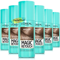 6x Loreal Magic Retouch Brown Instant Root Concealer Spray 75ml Temporary Grey Coverage