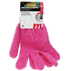 Manicare Spa Reusable Skin Exfoliating Body Bath / Shower / Wash Pink Gloves