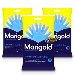 3x Marigold Kitchen Gloves For Gentle Sensitive Skin Cotton Lined Medium