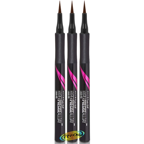 3x Maybelline Hyper Precise All Day Liquid Eyeliner FOREST BROWN