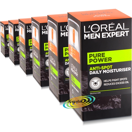 6x Loreal Men Expert Pure Power Active Moisturiser 50ml