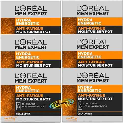 6x Loreal Men Expert Hydra Energetic Daily Moisturiser Pot 50ml