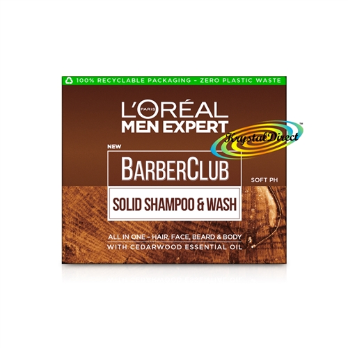 Loreal Men Expert Barber Club Solid Shampoo & Wash Bar 80g Plastic Free