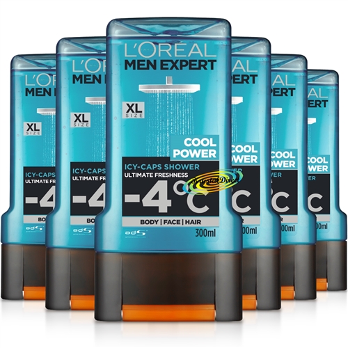 6x L'Oreal Men Expert Cool Power Icy Caps Shower Gel 300ml