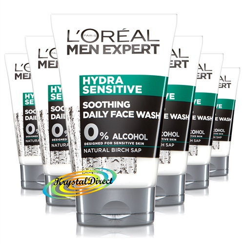 6x Loreal Men Expert Hydra Sensitive Soothing Face Wash 100ml