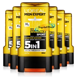 6x L'Oreal Men Expert Invincible Sport Camphor Shower Gel 300ml