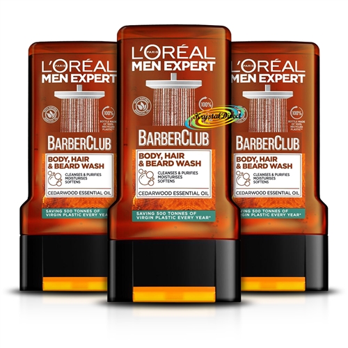 3x Loreal Men Expert Barber Club Body Hair & Beard Wash 300ml