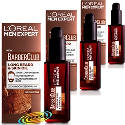 3x Loreal Men Expert Barber Club Long Beard & Skin Oil 30ml