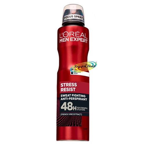 3x L'oreal Men Expert Stress Resist 48H Anti-Perspirant Deodorant Spray 250ml