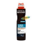 3x L'oreal Men Expert Carbon Protect 0% Aluminium Salts 48H Anti-Perspirant Deodorant Spray 250ml