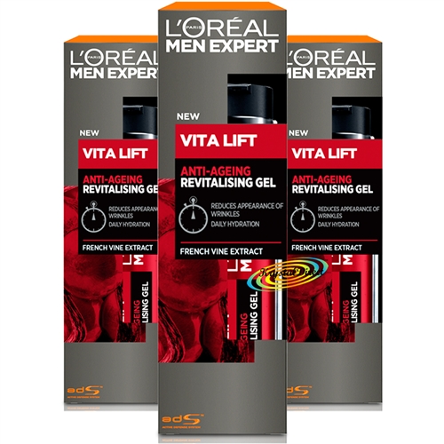 3x Loreal Men Expert Vita Lift Anti-Ageing Revitalising Gel 50ml