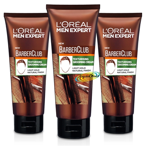 3x Loreal Men Expert Barber Club Texturising Grooming Light Hold Cream 100ml