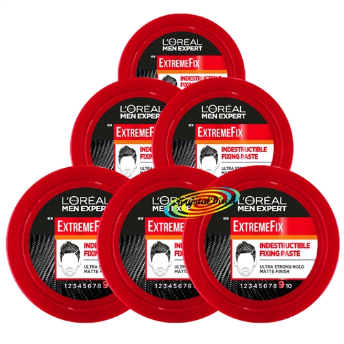 6x Loreal Men Expert Extreme Fix Indestructible Fixing Hair Paste 75ml