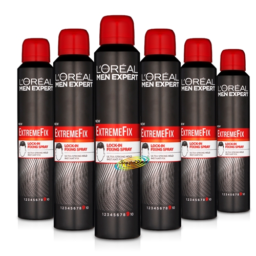 6x Loreal Men Expert Extreme Lock In Hair Fixing Ultra Strong Hold Spray 200ml