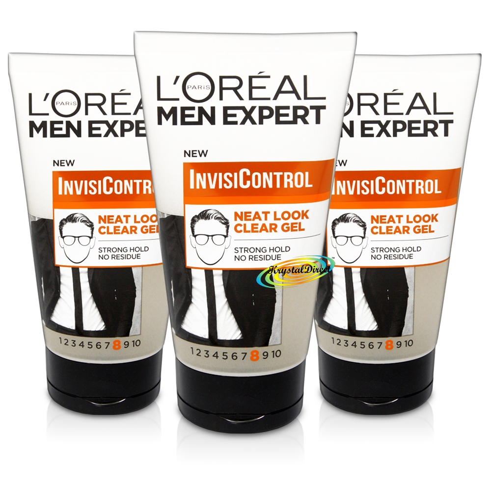3x Loreal Men Expert InvisiControl Neat Look Strong Hold Clear