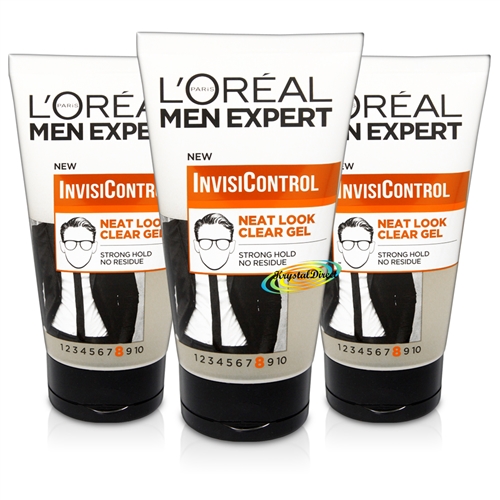 3x Loreal Men Expert InvisiControl Neat Look Strong Hold Clear Hair Gel 150ml