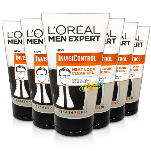 6x Loreal Men Expert InvisiControl Neat Look Strong Hold Clear Hair Gel 150ml