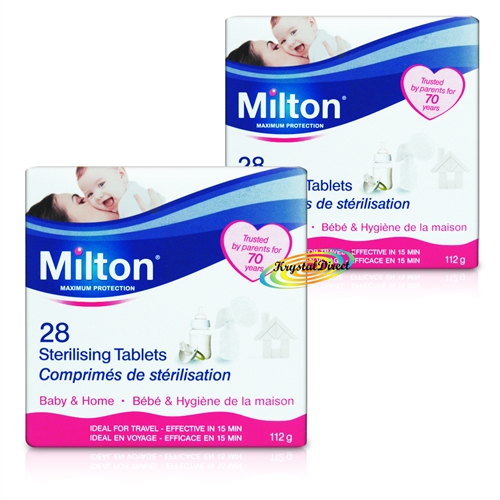 2x Milton 28 Sterilising Tablets Maximum Protection For Baby Items