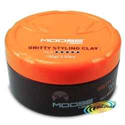 MooseHead Gritty Styling Clay 100g Beeswax Strong Hold Chunky Looks