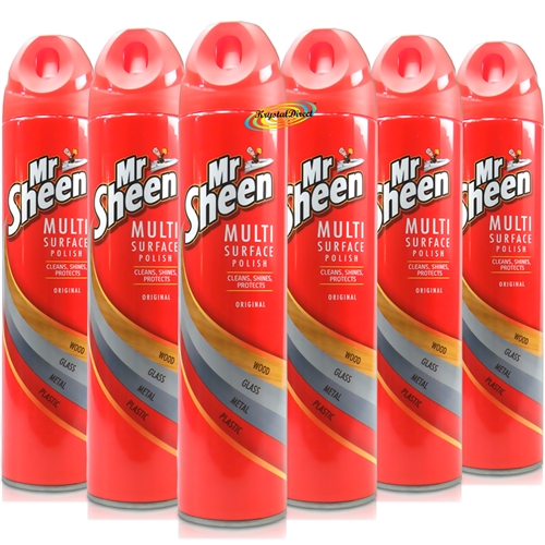 6x Mr Sheen ORIGINAL Multi Surface Polish 250ml- Wood, Glass, Metal, Plastic