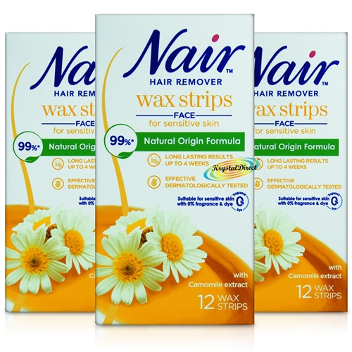 3x Nair Facial Wax Strips 16s