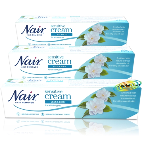 3x Nair SENSITIVE Hair Removal Cream Legs Bikini 80ml