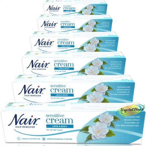 6x Nair SENSITIVE Hair Removal Cream Legs Bikini 80ml