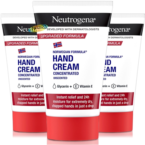 3x Neutrogena Concentrated Hand Cream Unscented 50ml - Norwegian Formula