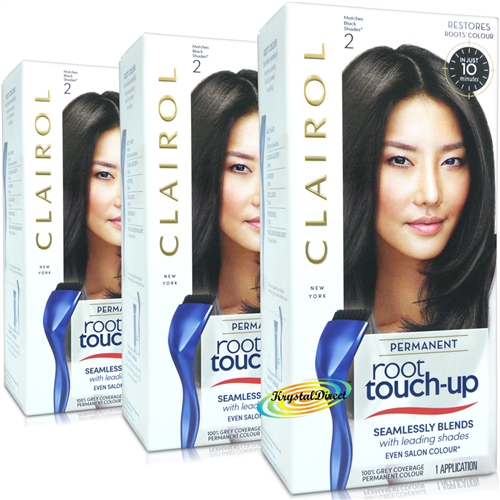3x Clairol Root Touch Up Permanent Hair Colour Dye #2 BLACK