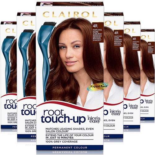 6x Clairol Root Touch Up Permanent Hair Colour Dye #4R DARK AUBURN