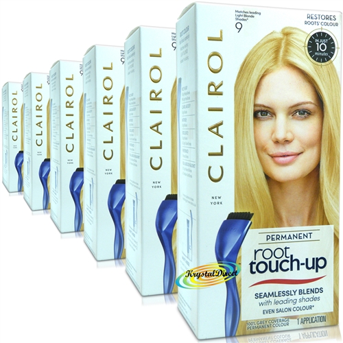 6x Clairol Root Touch Up Permanent Hair Colour Dye #9 LIGHT BLONDE