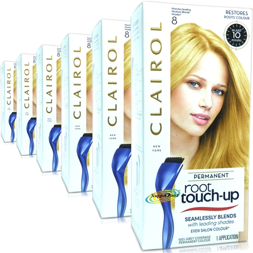 6x Clairol Root Touch Up Permanent Hair Colour Dye #8 MEDIUM BLONDE