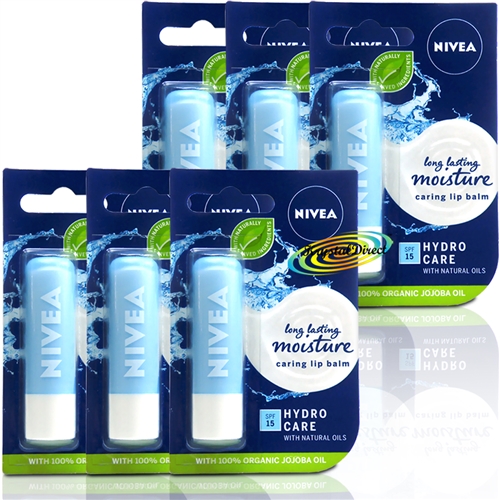 6x Nivea Hydro Care Lip Balm With SPF15