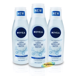 3x Nivea 3 in 1 Daily Micellar Cleansing Face Water 200ml Normal Skin Vitamin E