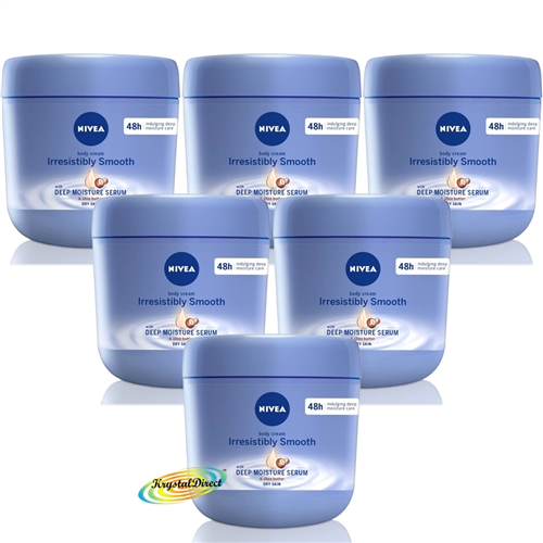 6x Nivea Body Cream IRRESISTIBLY SMOOTH Deep Moisture Serum Dry Skin 400ml