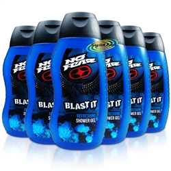 6x No Fear Blast It Refreshing Mens Body Bath Wash Shower Gel 400ml