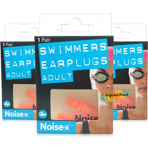 3x Noise-X Swimmer / Swimming Reusable Soft Silicone Ear Plugs for Adult 1 Pair