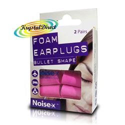 Noise-X Bullet Shape Reusable Ergonomic Soft Foam Earplugs 2 Pairs