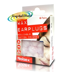 Noise-X Mouldable Cotton Covered Natural Wax Comfortable Ear Plugs 6 Pairs