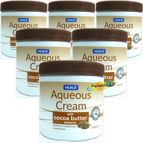 6x Nuage Aqueous Cream With COCOA BUTTER Extracts Skin Wash Moisturiser 350ml