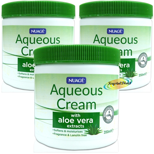 3x Nuage Aqueous Cream With ALOE VERA Extracts Skin Wash Moisturiser 350ml