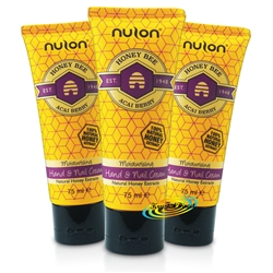 3x Nulon Acai Berry Natural Honey Extract Moisturising Hand & Nail Cream 75ml