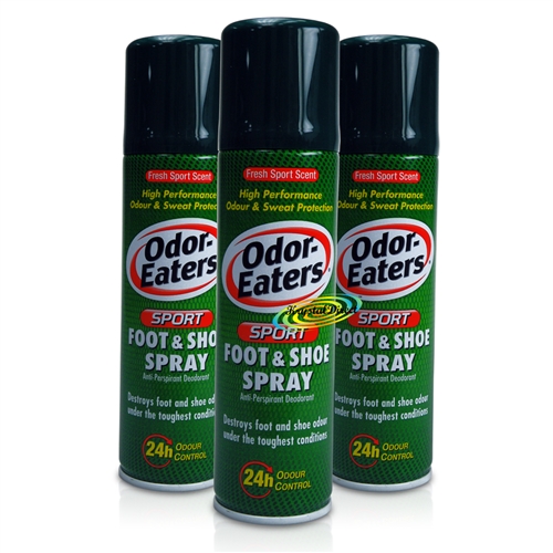 3x Odor Eaters Sport Foot & Shoe Anti Perspirant Deodorant Spray 150ml