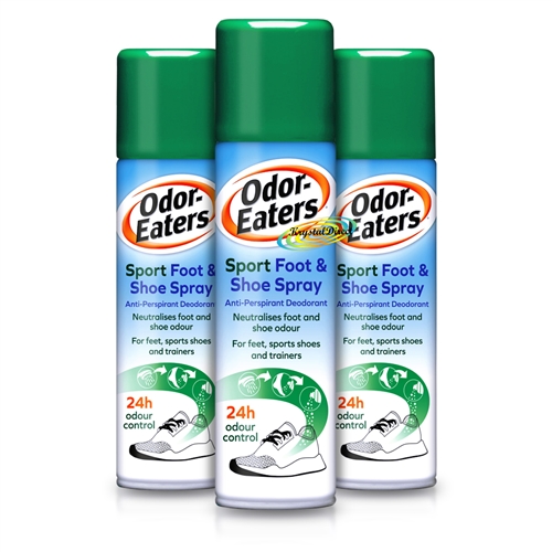 3x Odor Eaters Sport Foot & Shoe Anti Perspirant Deodorant Spray 150ml